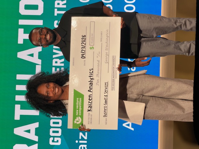 Kaizen celebrating its GW New Venture Competition win